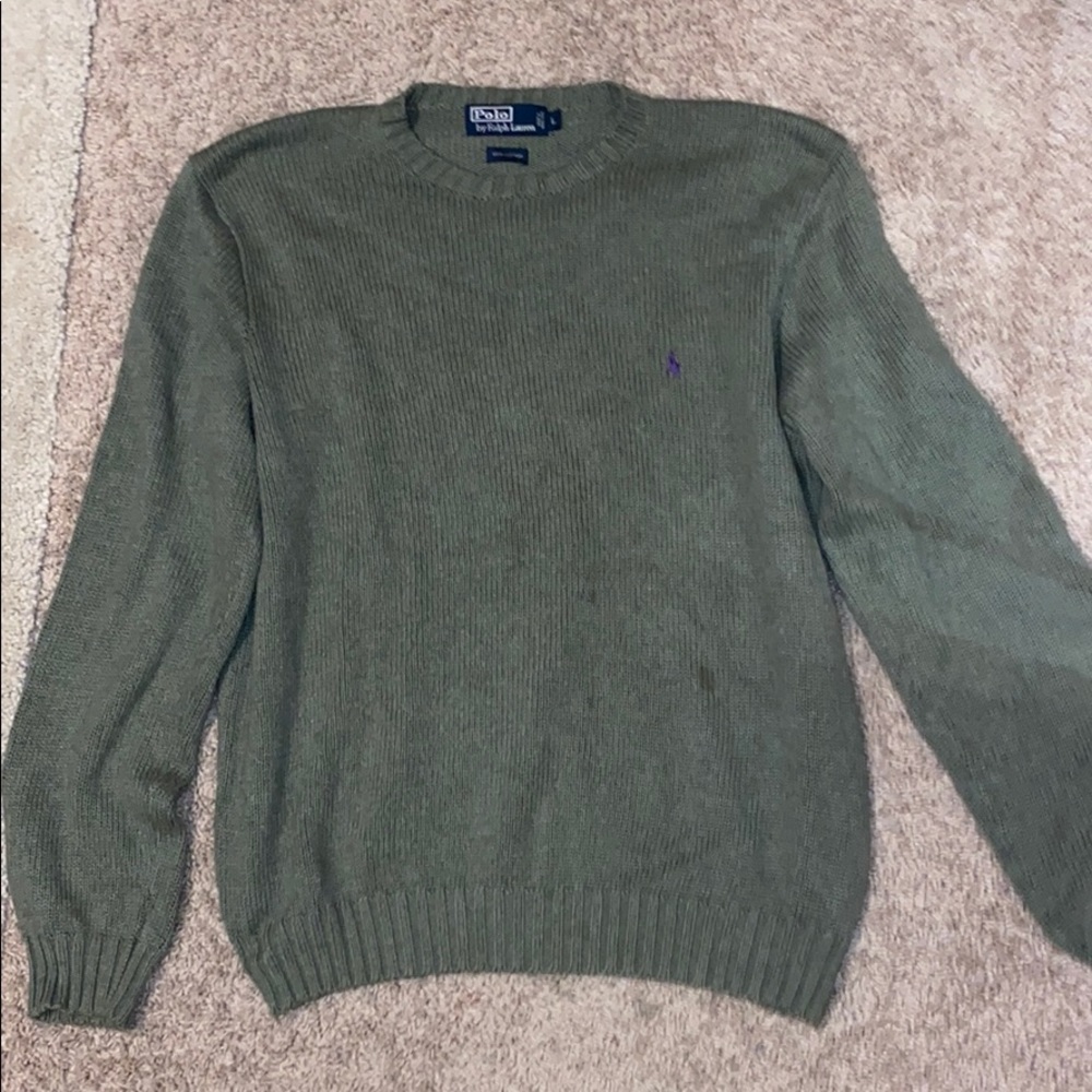 Polo Ralph Lauren Sweater green purple horse sz L